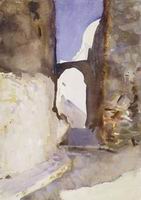(image for) Handmade Oil painting for home canvas, oil painting framed canvas for living room John Singer Sargenti's art Street Tangier 1895